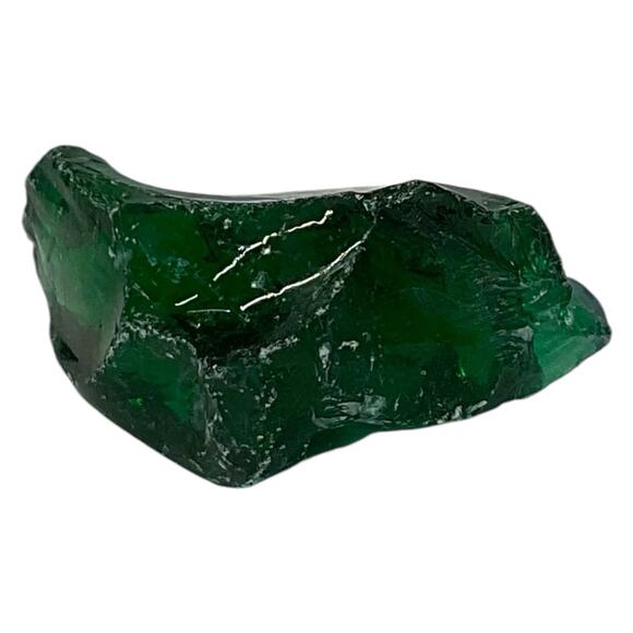 Emerald Green Art Glass Cullet Glowing Manganese Slag Glass #5GL67 - Picture 6 of 7